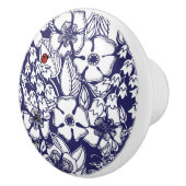 Girly Botanical Shalom Blue White Garden Zeichnend Keramikknauf (Rechts)