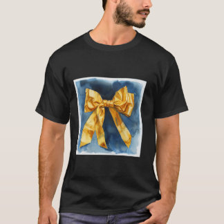 Girly Bow in Watercolor Coquette Ästhetisch golden T-Shirt