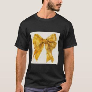 Girly Bow in Watercolor Coquette Ästhetisch golden T-Shirt