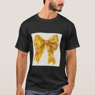 Girly Bow in Watercolor Coquette Ästhetisch golden T-Shirt