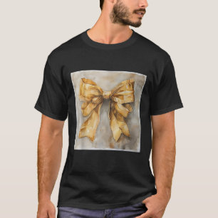 Girly Bow in Watercolor Coquette Ästhetisch golden T-Shirt