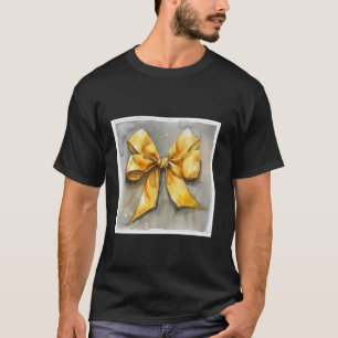 Girly Bow in Watercolor Coquette Ästhetisch golden T-Shirt