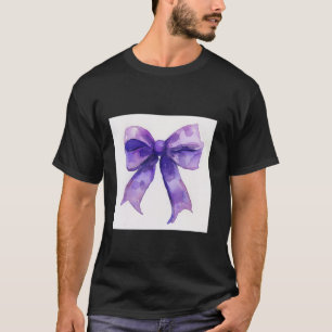 Girly Bow in Watercolor Coquette Ästhetisch lila T-Shirt