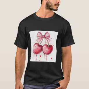 Girly Bow in Watercolor coquette Ästhetisch Pink B T-Shirt