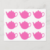 Girly Bright Pink Teapots Postkarten (Vorderseite)