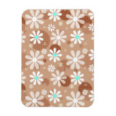 Girly Brown Daisy Blume Muster Niedlich Aqua Dots Magnet (Vertikal)
