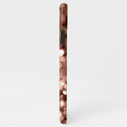 Girly Brown Glittery Monogram iPhone Hülle (Rechte Seite)