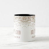 Girly Brown & Gold Glittery Luxury Beauty Salon Zweifarbige Tasse (Mittel)