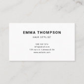 Girly Brush Calligraphy Minimalistisch White Visitenkarte (Rückseite)