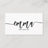 Girly Brush Calligraphy Minimalistisch White Visitenkarte (Vorderseite)