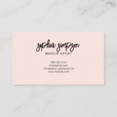 Girly Brush Calligraphy Modern Blush Pink Visitenkarte (Rückseite)