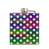 Girly bunte Monogramm-Polka-Punkte Flachmann (Rückseite)