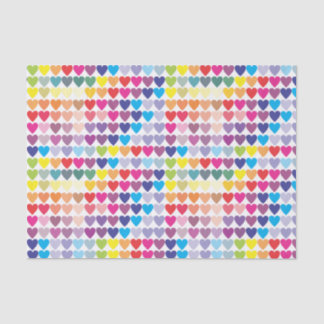 Girly bunte Regenbogen-Herzen Seidenpapier
