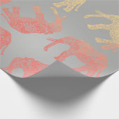 girly buntes Stammes- Blumenelefantmuster Geschenkpapier (Ecke)