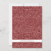 Girly Burgundy Glitzer Sparkle Quinceanera Einladung (Rückseite)