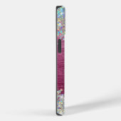 Girly Burgundy Holographic Imitats Glitzer Monogra Case-Mate iPhone Hülle (Rückseite / Rechts)