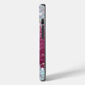 Girly Burgundy Holographic Imitats Glitzer Monogra Case-Mate iPhone Hülle (Rückseite / Links)