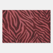 Girly Burgundy Rosa Zebra Print Geschenkpapier Set (Vorderseite 3)
