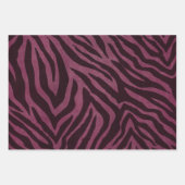 Girly Burgundy Rosa Zebra Print Geschenkpapier Set (Vorderseite)