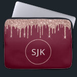 Girly Burgundy Rose Gold Glitzer Tropfen Mit Monog Laptopschutzhülle<br><div class="desc">Girly Blush Pink - Rose Gold und Black Imitats Glitzer Tropfen und Sparkle Elegant Mit Monogramm Initials Case. Dieser Fall kann so angepasst werden,  dass er Ihren Anfangs- und Vornamen enthält.</div>