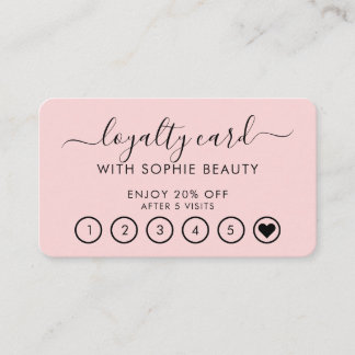 Girly Business Logo Rosa Elegante Loyalität Karte