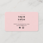 Girly Business Logo Rosa Elegante Loyalität Karte (Rückseite)