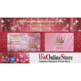 Girly Business Trendy Glitter Elegant Crown QRCode Visitenkarte