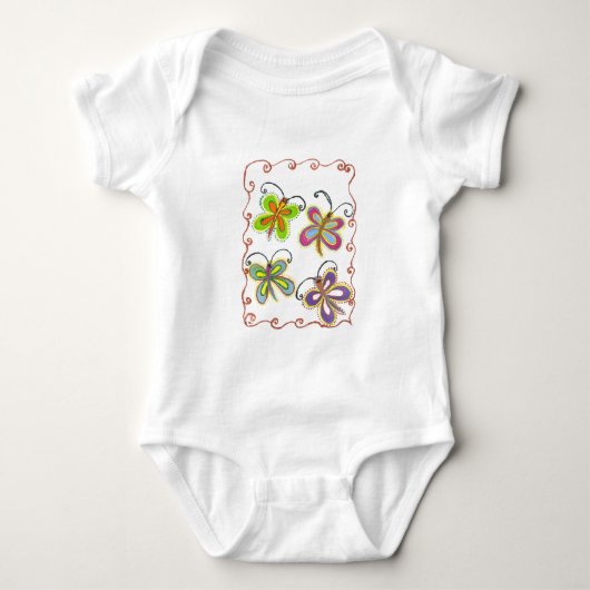 Girly Butterfly Baby Strampler (Vorderseite)