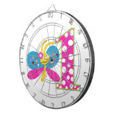 Girly Butterfly Erster Geburtstag Dartscheibe (Vorderseite rechts)