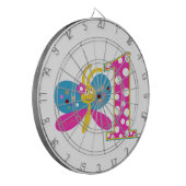 Girly Butterfly Erster Geburtstag Dartscheibe (Vorderseite Links)