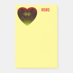 Girly Butterfly Liebe Herz Post-it Klebezettel