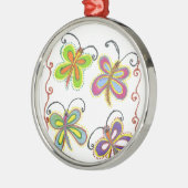 Girly Butterfly Silbernes Ornament (Links)