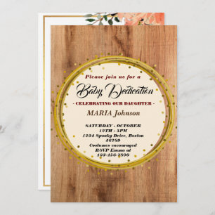 Girly Butterfly Watercolor Floral Baby Dedication Einladung