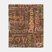 Girly Calligraphy Cool Typografie Brown Fleecedecke (Vorderseite)
