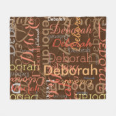 Girly Calligraphy Cool Typografie Brown Fleecedecke (Vorderseite (Horizontal))