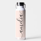 Girly Calligraphy Modern Blush Pink Trinkflasche (Vorne)