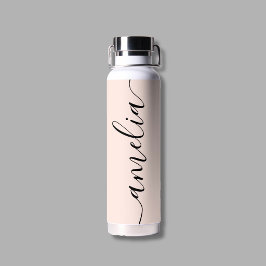 Girly Calligraphy Modern Blush Pink Trinkflasche