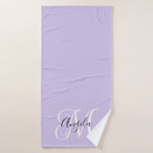 Girly Calligraphy Monogram Pale Lavendel Badehandtuch (Badehandtuch)