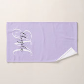 Girly Calligraphy Monogram Pale Lavendel Badhandtuch Set (Handtuch)