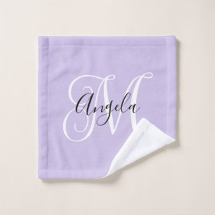 Girly Calligraphy Monogram Pale Lavendel Waschlappen