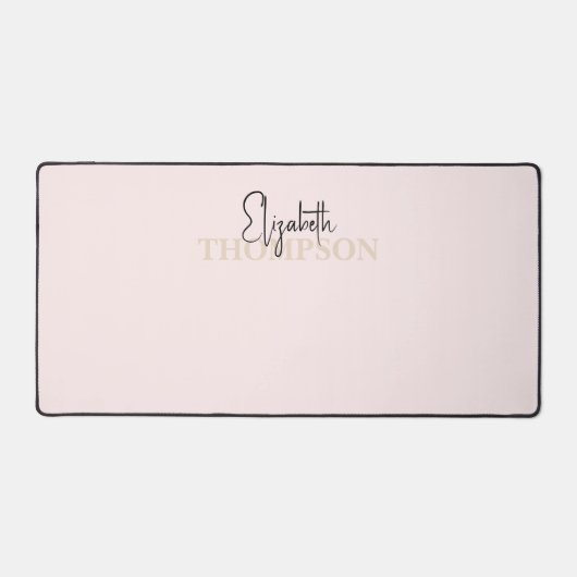 Girly Calligraphy Monogram Pink Schreibtischunterlage (Vorderseite)