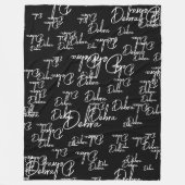 Girly Calligraphy Names Typografy Black Fleecedecke (Vorderseite)