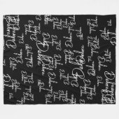 Girly Calligraphy Names Typografy Black Fleecedecke (Vorderseite (Horizontal))