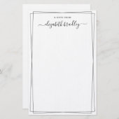 Girly Calligraphy Signature Script Briefpapier (Vorne/Hinten)