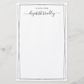 Girly Calligraphy Signature Script Briefpapier (Vorderseite)
