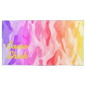 Girly Camouflage Pastelle Monogramm in Gelb | Kissenbezug (Vorderseite-Links)