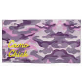 Girly Camouflage Pinks Monogramm in Gelb | Kissenbezug (Vorderseite-Links)