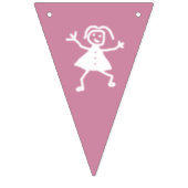 Girly Cartoonish Prinzessinnen Celebrates Wimpelkette (Zweite Fahne)