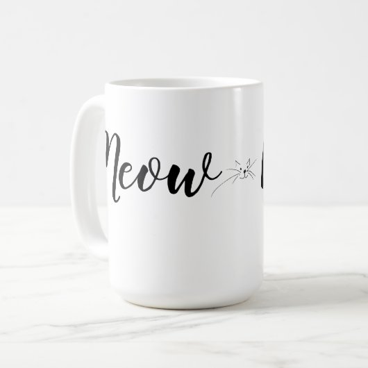 Girly Cat Lover's Meow Meow Kitty Kaffeetasse (Vorderseite Links)