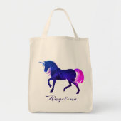 Girly Celestial Blue Pink & Lila Custom Unicorn Tragetasche (Vorne)